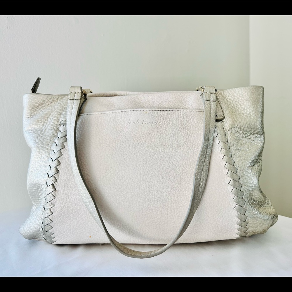 Jack Rogers Alaina Tote, Silver and White